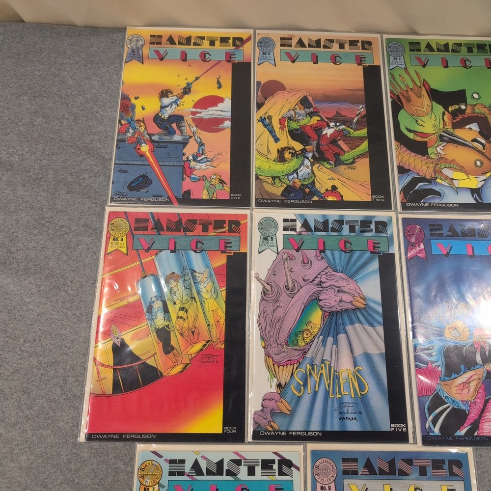 Hamster Vice Comic Lot 1-7, 9 Blackthorne Publishing Dwayne Ferguson Copper Age - Picture 2 of 4